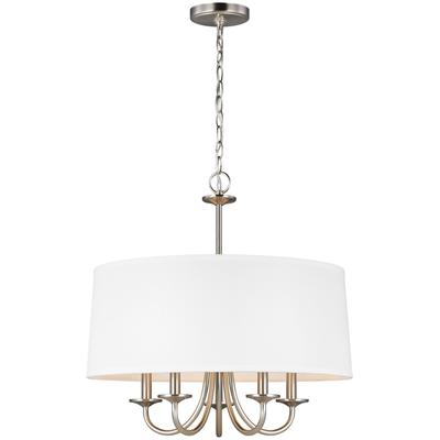 Generation Lighting - Seville 5-Light Shade Chandelier - Brushed Nickel - 3320205EN-962