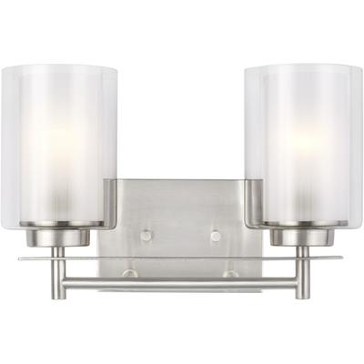 Generation Lighting - Elmwood Park 2-Light Bath Fixture - Brushed Nickel - 4437302-962