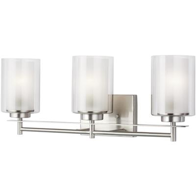 Generation Lighting - Elmwood Park 3-Light Bath Fixture - Brushed Nickel - 4437303-962