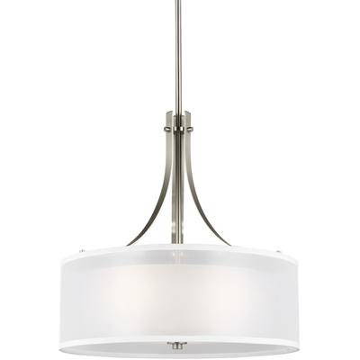 Generation Lighting - Elmwood Park 3-Light Pendant - Brushed Nickel - 6537303-962