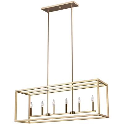 Generation Lighting - Moffet Street 6-Light Island Pendant - Satin Bronze - 6634506-848