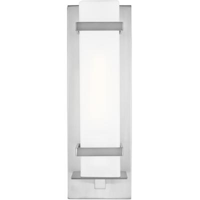 Generation Lighting - Alban Small 1-Light Outdoor Wall Lantern - Satin Aluminum - 8520701-04