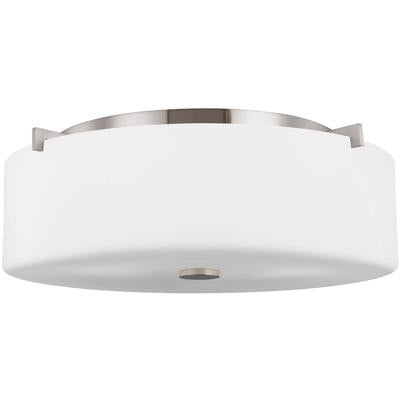 Generation Lighting - Sunset Drive Large 3-Light Flush Mount - Brushed Steel - FM312BS