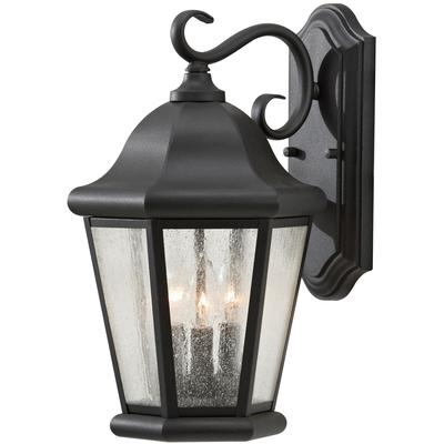 Generation Lighting - Martinsville Large 3-Light Outdoor Wall Lantern - Black - OL5902BK