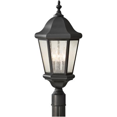 Generation Lighting - Martinsville 3-Light Outdoor Post Lantern - Black - OL5907BK