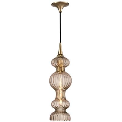 Hudson Valley - Pomfret 1-Light Pendant with Bronze Glass - 1600-AGB-BZ