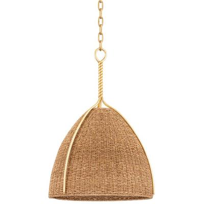 Hudson Valley - Woodlawn 1-Light Pendant - Vintage Gold Leaf - 1718-VGL