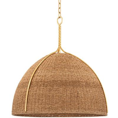 Hudson Valley - Woodlawn 1-Light Pendant - Vintage Gold Leaf - 1728-VGL