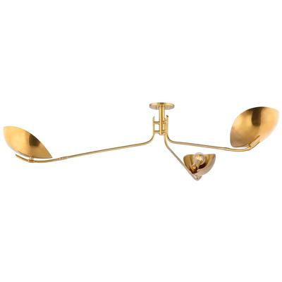 Hudson Valley - Avondale 3-Light Semi Flush - 1753-AGB