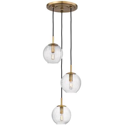 Hudson Valley - Rousseau 3-Light Pendant with Clear Glass - 2033-AGB-CL
