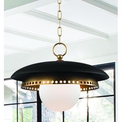 Hudson Valley - Herkimer 1-Light Pendant - Brass/Black - 3317-AGB