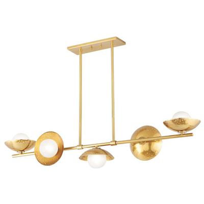 Hudson Valley - Glimmer 5-Light Island Light - Aged Brass - 5355-AGB
