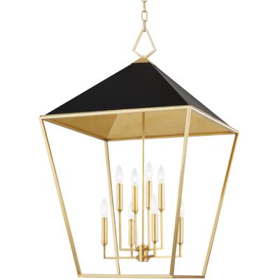 Hudson Valley - Paxton 8-Light Large Pendant - 5724-GL/BK