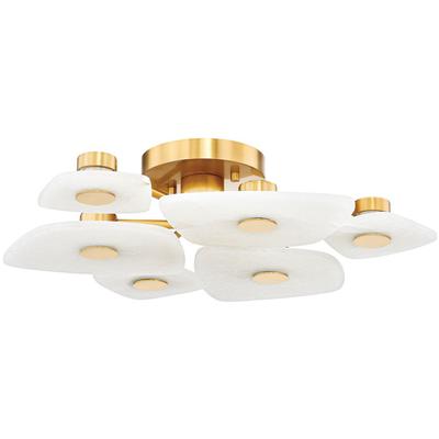 Hudson Valley - Holmdel Semi Flush - Aged Brass - 7828-AGB
