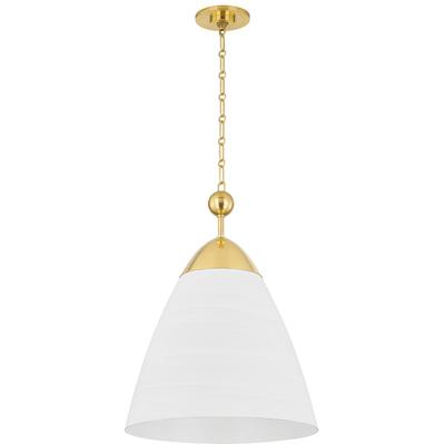 Hudson Valley - Bronson Pendant - Aged Brass/White Plaster - BKO1501-AGB/WP
