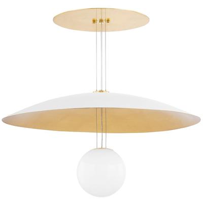 Hudson Valley - Brim 1-Light Large Pendant - Soft White/Gold Leaf - KBS1743701-L