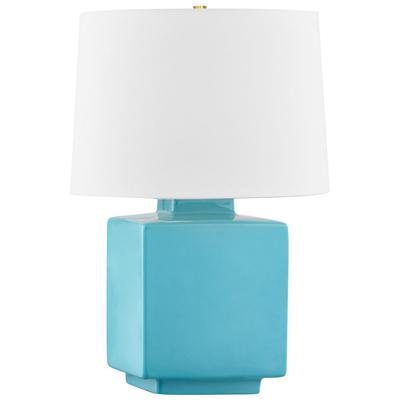 Hudson Valley - Hawley Table Lamp - Aged Brass/Gloss Turquoise - L8821-AGB/CTQ