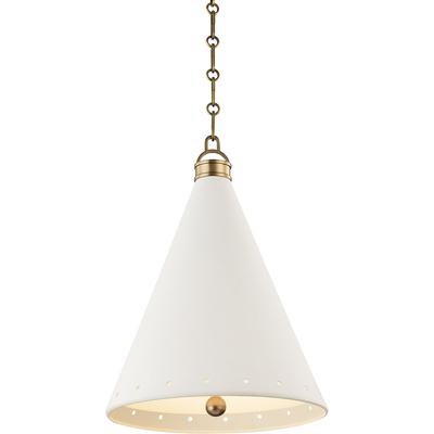 Hudson Valley - Plaster No.1 - 1-Light Medium Pendant - MDS401-AGB/WP