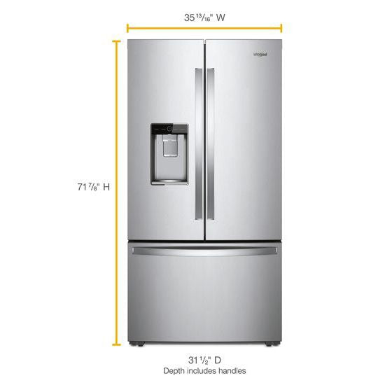 Whirlpool 36" wide Counter Depth French Door Refrigerator, WRF954CIHZ