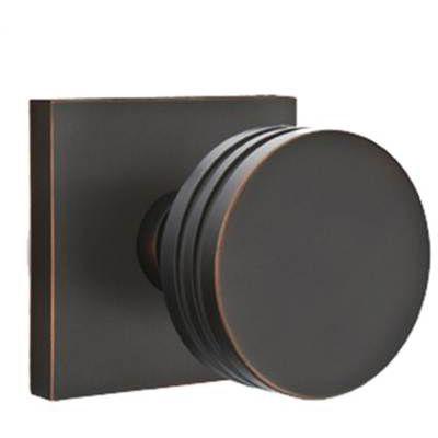 Emtek - Brass Modern Dummy Knob Set with Bern Knob & Square Rosette - 5050BN
