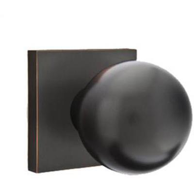 Emtek - Brass Modern Dummy Knob Set with Orb Knob & Square Rosette - 5050OR