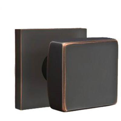 Emtek - Brass Modern Dummy Knob Set with Square Knob & Square Rosette - 5050SQU