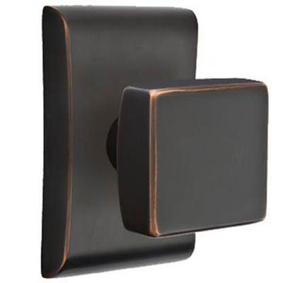 Emtek - Brass Modern Dummy Knob Set with Square Knob & Neos Rosette - 5051SQU
