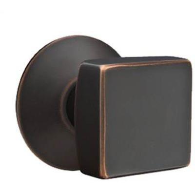 Emtek - Brass Modern Dummy Knob Set with Square Knob & Modern Rosette - 5057SQU