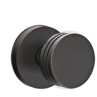 Emtek - Brass Modern Dummy Knob Set with Bern Knob & Disk Rosette - 5059BN