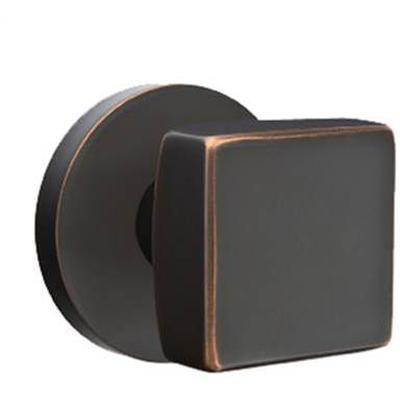 Emtek - Brass Modern Dummy Knob Set with Square Knob & Disk Rosette - 5059SQU