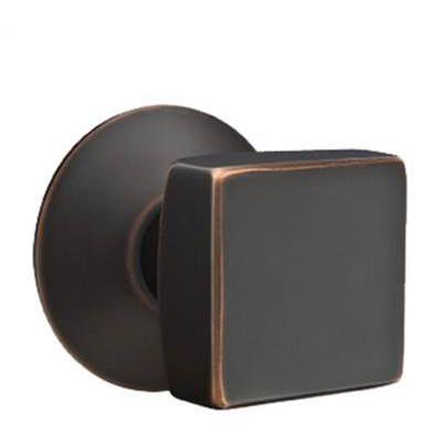 Emtek - Brass Modern Passage Knob Set with Square Knob & Modern Rosette - 5107SQU