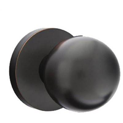 Emtek - Brass Modern Passage Knob Set with Orb Knob & Disk Rosette - 5109OR