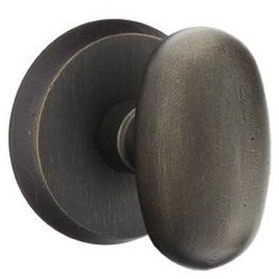Emtek - Sandcast Bronze Passage Knob Set with Egg Knob & #2 Rosette - 7106BZEG
