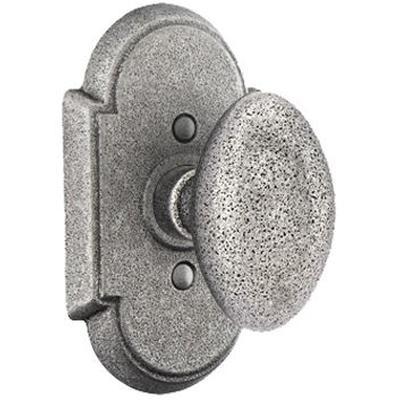 Emtek - Wrought Steel Privacy Knob Set with Savannah Knob & #1 Rosette - 7201SV