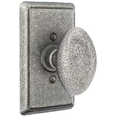 Emtek - Wrought Steel Privacy Knob Set with Savannah Knob & #3 Rosette - 7203SV