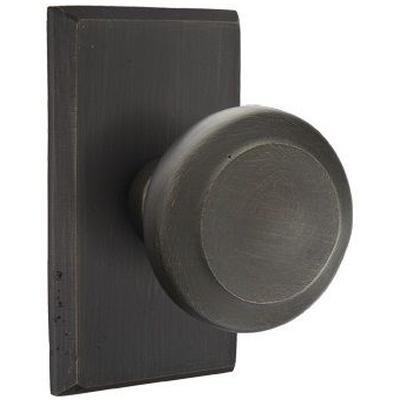Emtek - Sandcast Bronze Privacy Knob Set with Butte Knob & #3 Rosette - 7204BU