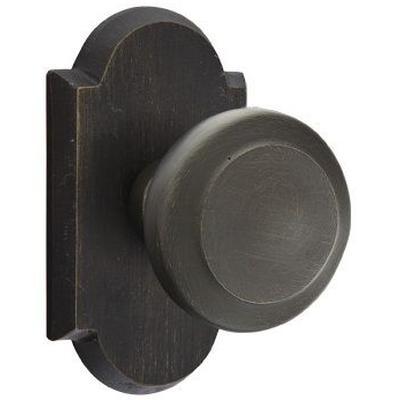 Emtek - Sandcast Bronze Privacy Knob Set with Butte Knob & #1 Rosette - 7208BU
