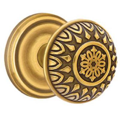 Emtek - Brass Designer Dummy Knob Set with Lancaster Knob & Regular Rosette - 8050LN