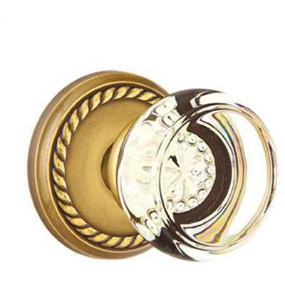 Emtek - Crystal Dummy Knob Set with Georgetown Knob & Rope Rosette - 8051GT