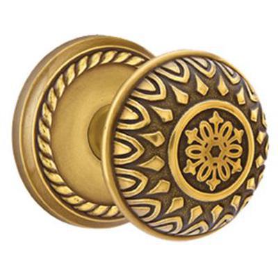 Emtek - Brass Designer Dummy Knob Set with Lancaster Knob & Rope Rosette - 8051LN