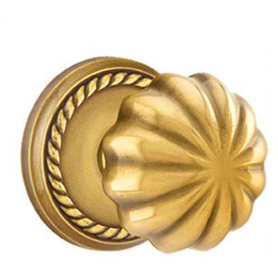 Emtek - Brass Classic Dummy Knob Set with Melon Knob & Rope Rosette - 8051MN
