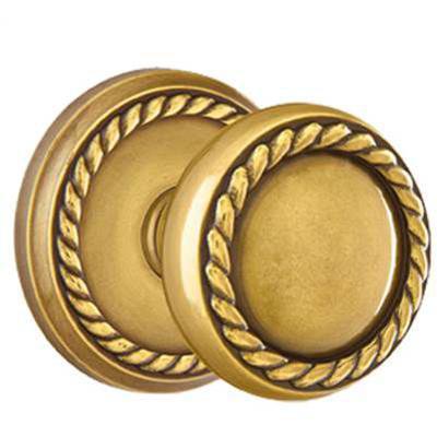 Emtek - Brass Designer Dummy Knob Set with Rope Knob & Rope Rosette - 8051RK