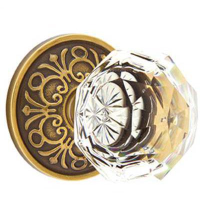 Emtek - Crystal Dummy Knob Set with Diamond Crystal Knob & Lancaster Rosette - 8056CK
