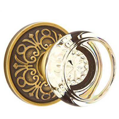 Emtek - Crystal Dummy Knob Set with Georgetown Knob & Lancaster Rosette - 8056GT