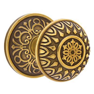 Emtek - Brass Designer Dummy Knob Set with Lancaster Knob & Lancaster Rosette - 8056LN