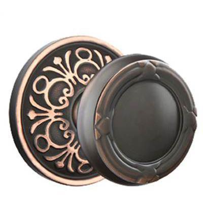 Emtek - Brass Designer Dummy Knob Set with Ribbon & Reed Knob & Lancaster Rosette - 8056RBK