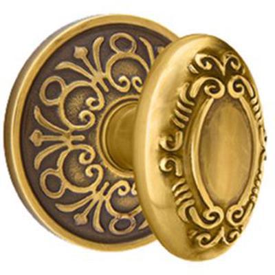 Emtek - Brass Designer Dummy Knob Set with Victoria Knob & Lancaster Rosette - 8056V