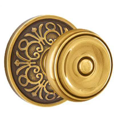 Emtek - Brass Classic Dummy Knob Set with Waverly Knob & Lancaster Rosette - 8056W