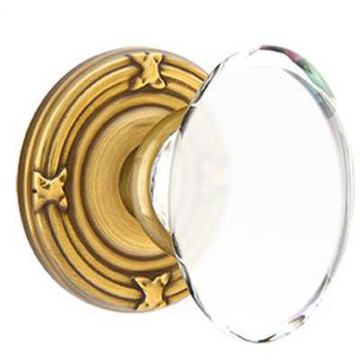 Emtek - Crystal Dummy Knob Set with Hampton Knob & Ribbon & Reed Rosette - 8057HT