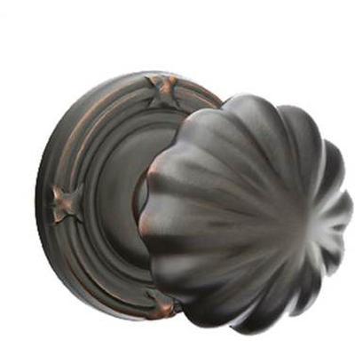 Emtek - Brass Classic Dummy Knob Set with Melon Knob & Ribbon & Reed Rosette - 8057MN